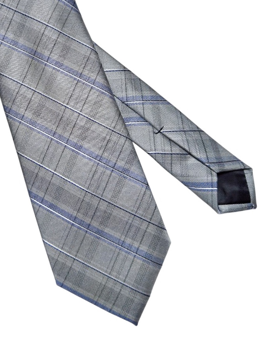 Corbata regular de seda estampado a rayas para hombre 2