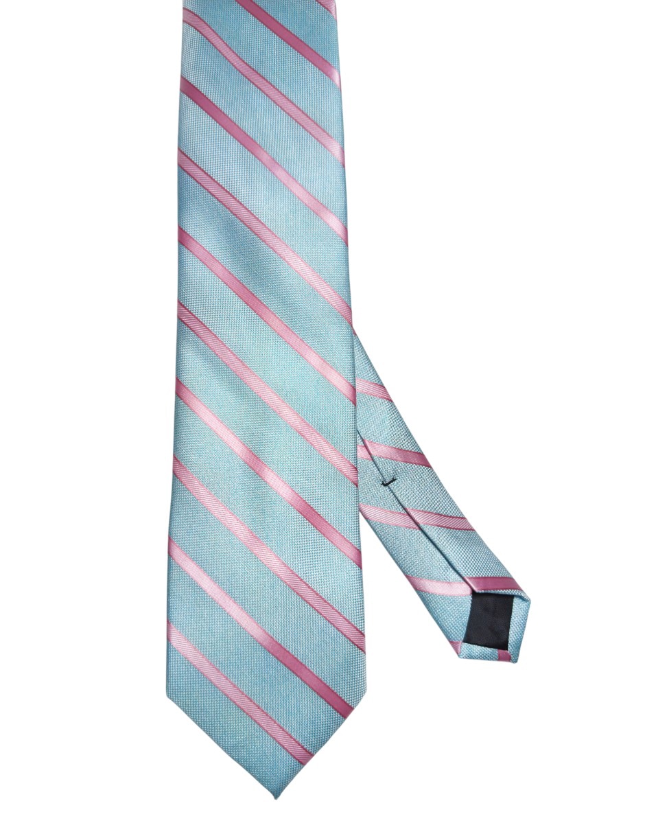 Corbata regular de seda estampado a rayas para hombre