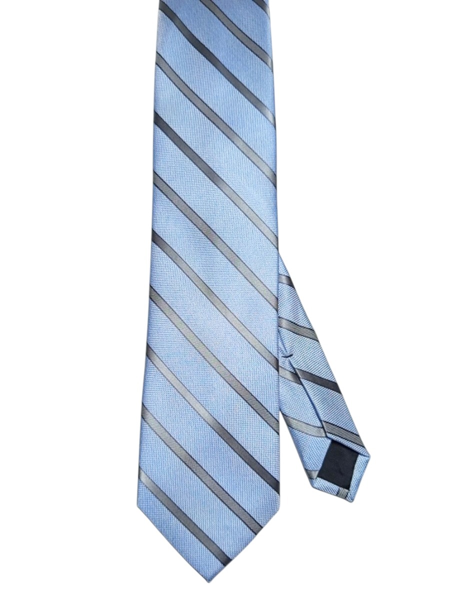 Corbata regular de seda estampado a rayas para hombre