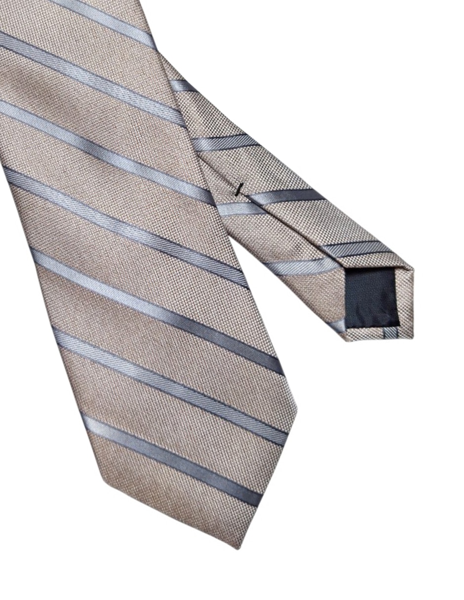 Corbata regular de seda estampado a rayas para hombre 2