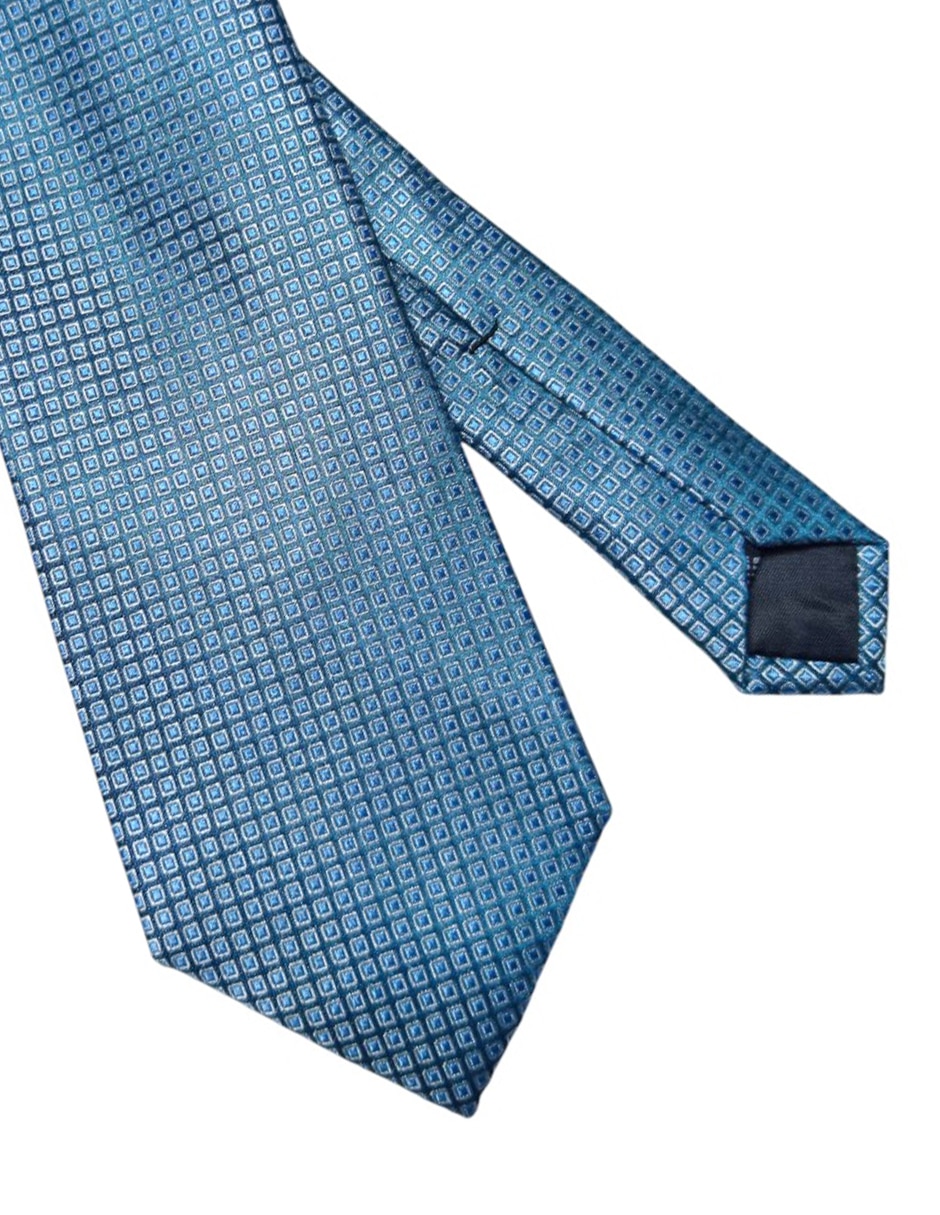 Corbata regular de seda estampado a cuadros para hombre 2