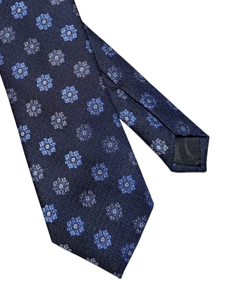 Corbata regular de seda estampado floral para hombre 2