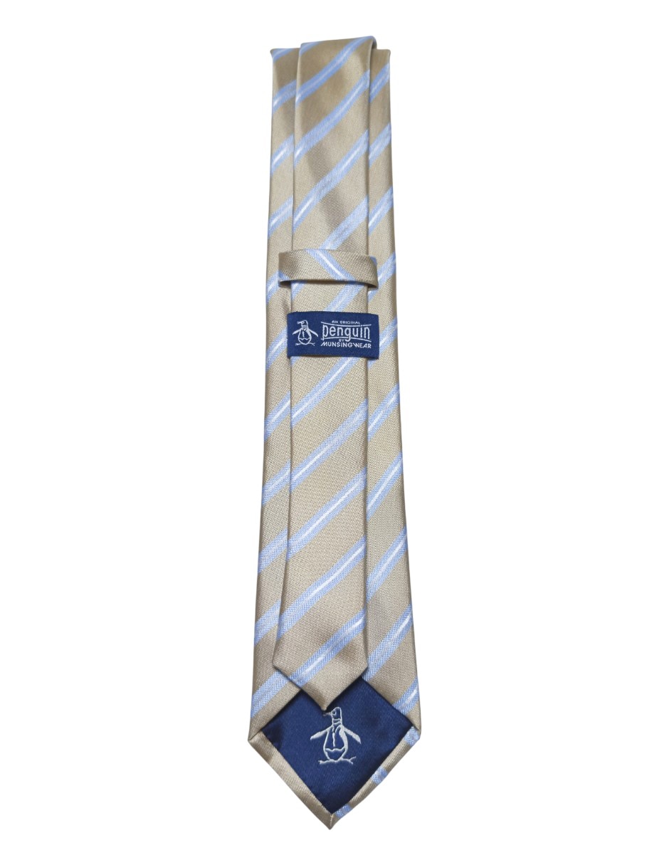 Corbata regular de seda estampado a rayas para hombre 2