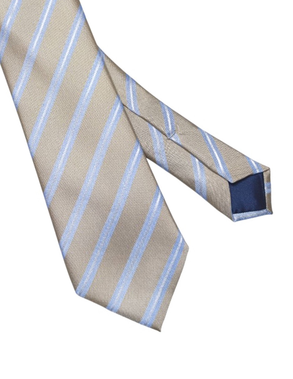 Corbata regular de seda estampado a rayas para hombre 3