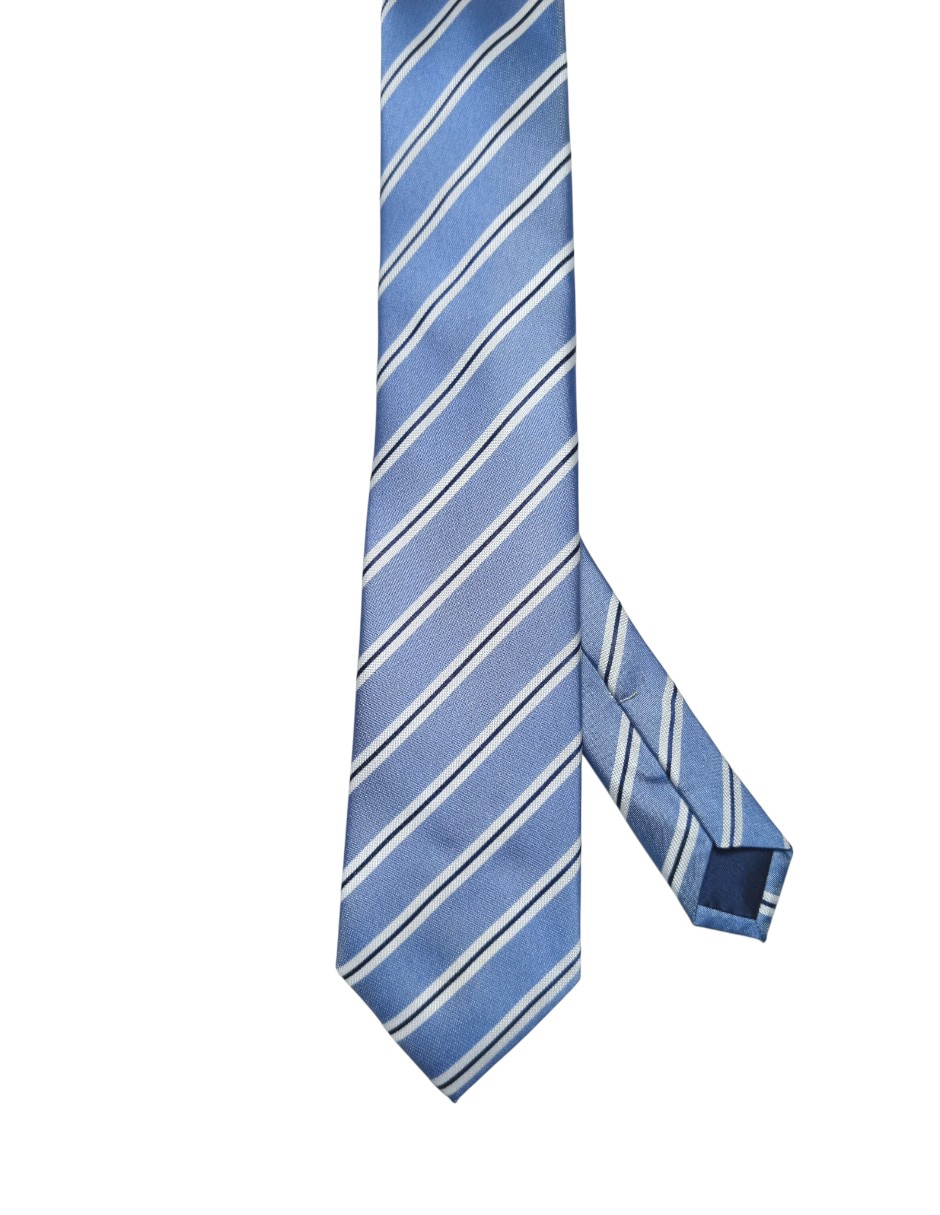 Corbata regular de seda estampado a rayas para hombre