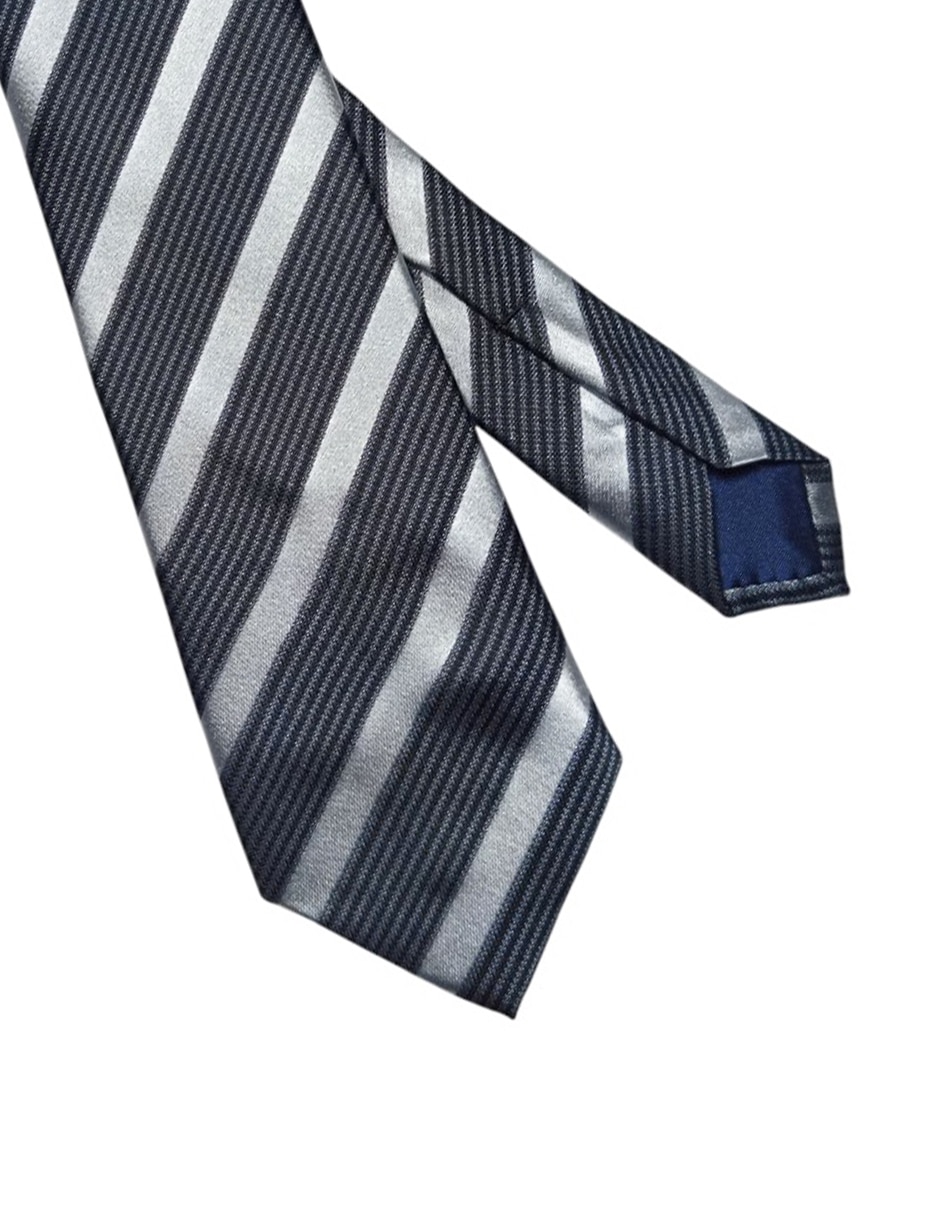 Corbata regular de seda estampado a rayas para hombre 3