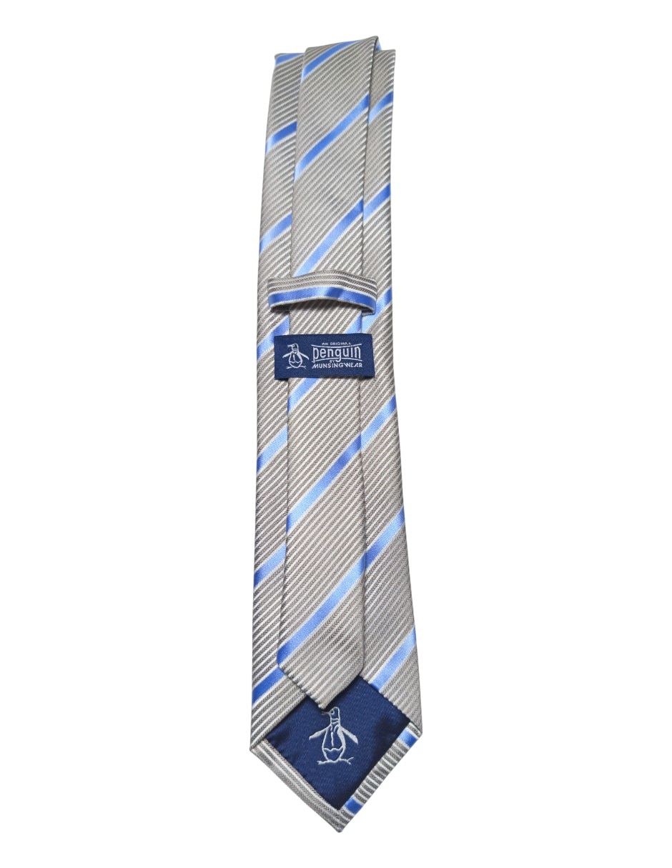 Corbata regular de seda estampado a rayas para hombre 2