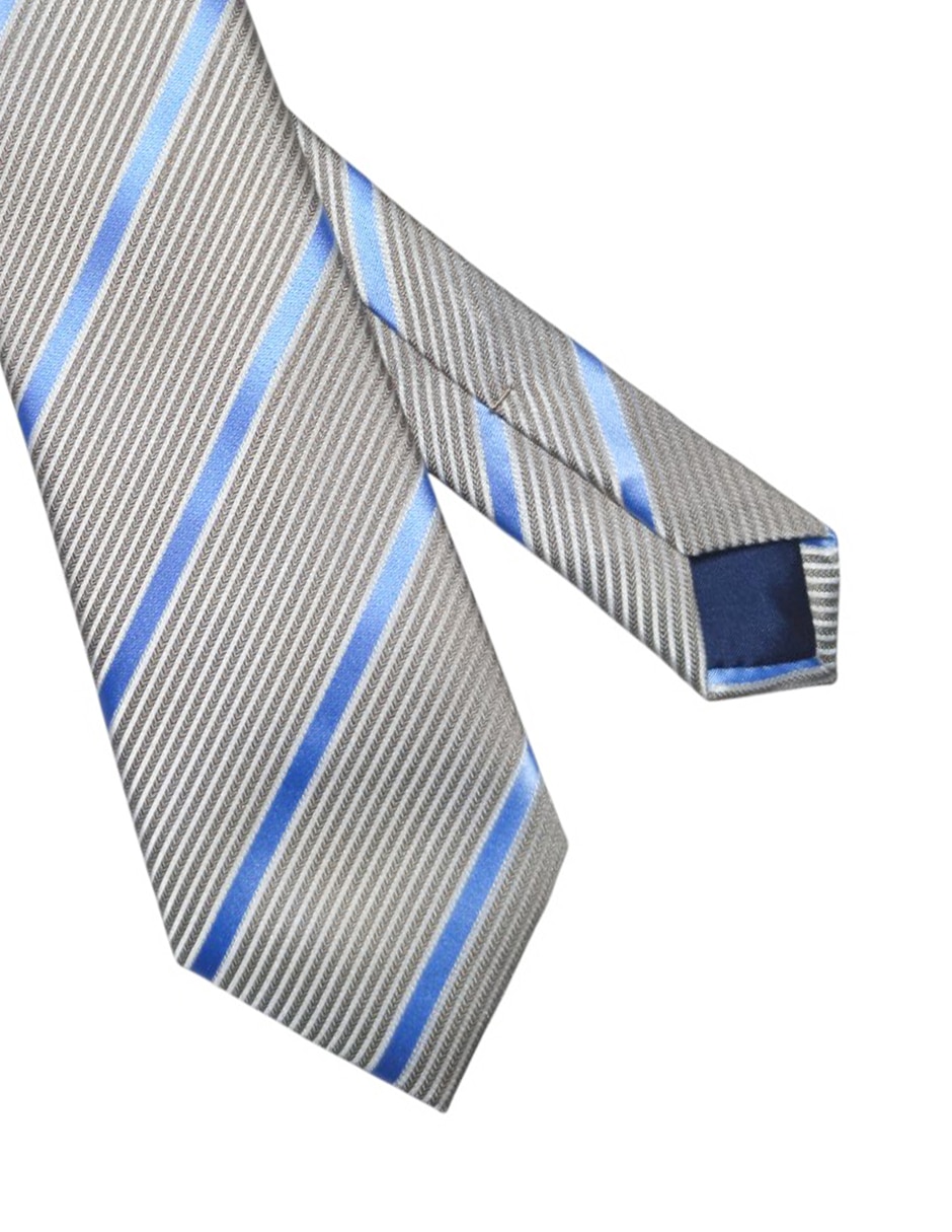 Corbata regular de seda estampado a rayas para hombre 3