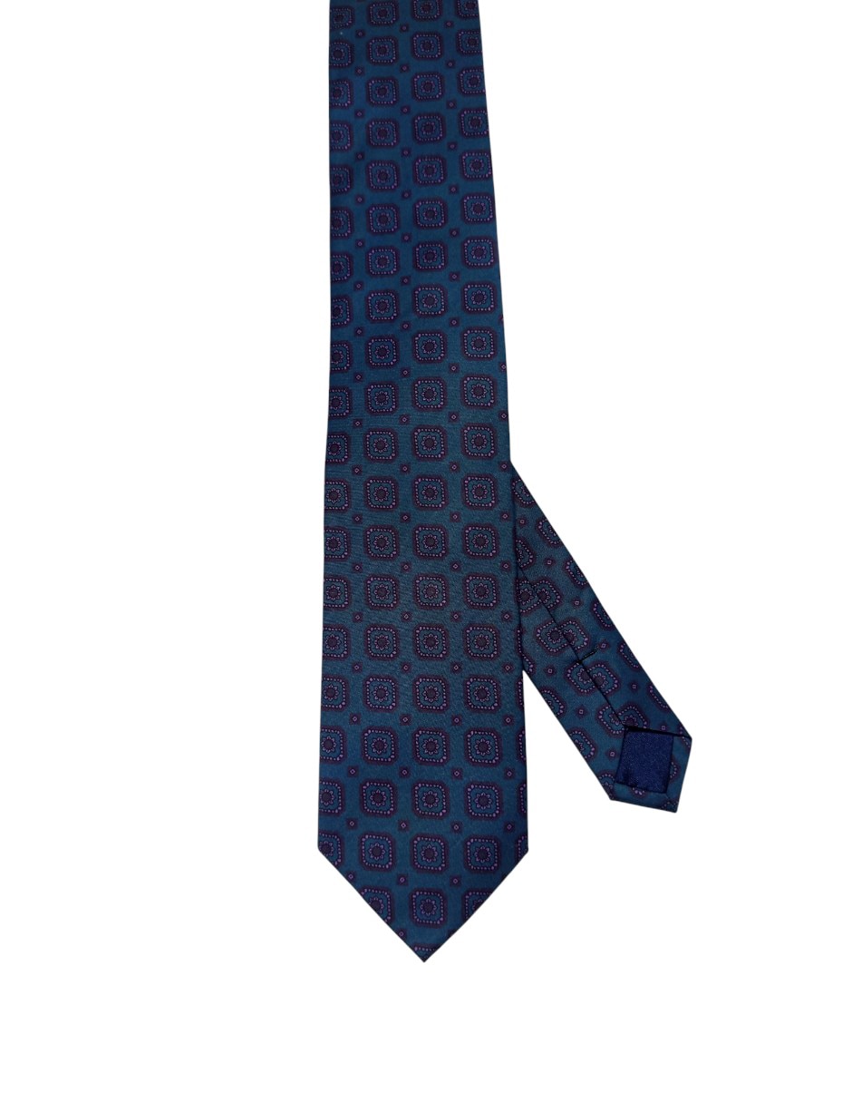 Corbata regular de seda estampado floral para hombre