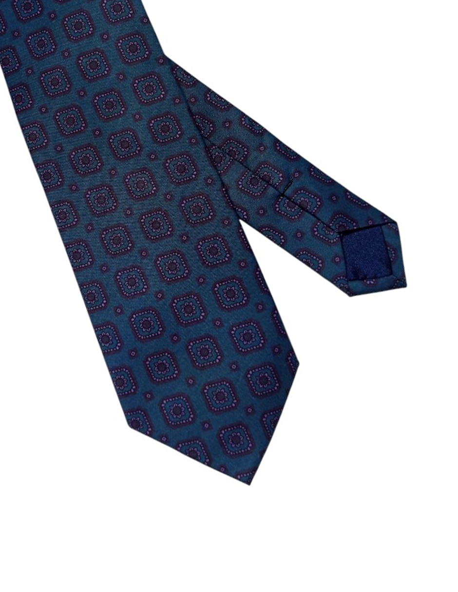 Corbata regular de seda estampado floral para hombre 3
