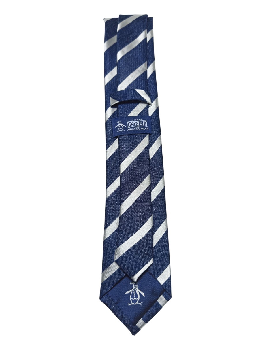 Corbata regular de seda estampado a rayas para hombre 2