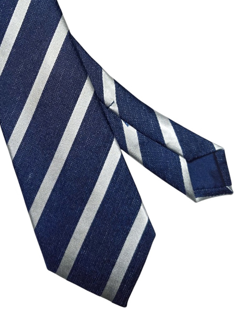 Corbata regular de seda estampado a rayas para hombre 3