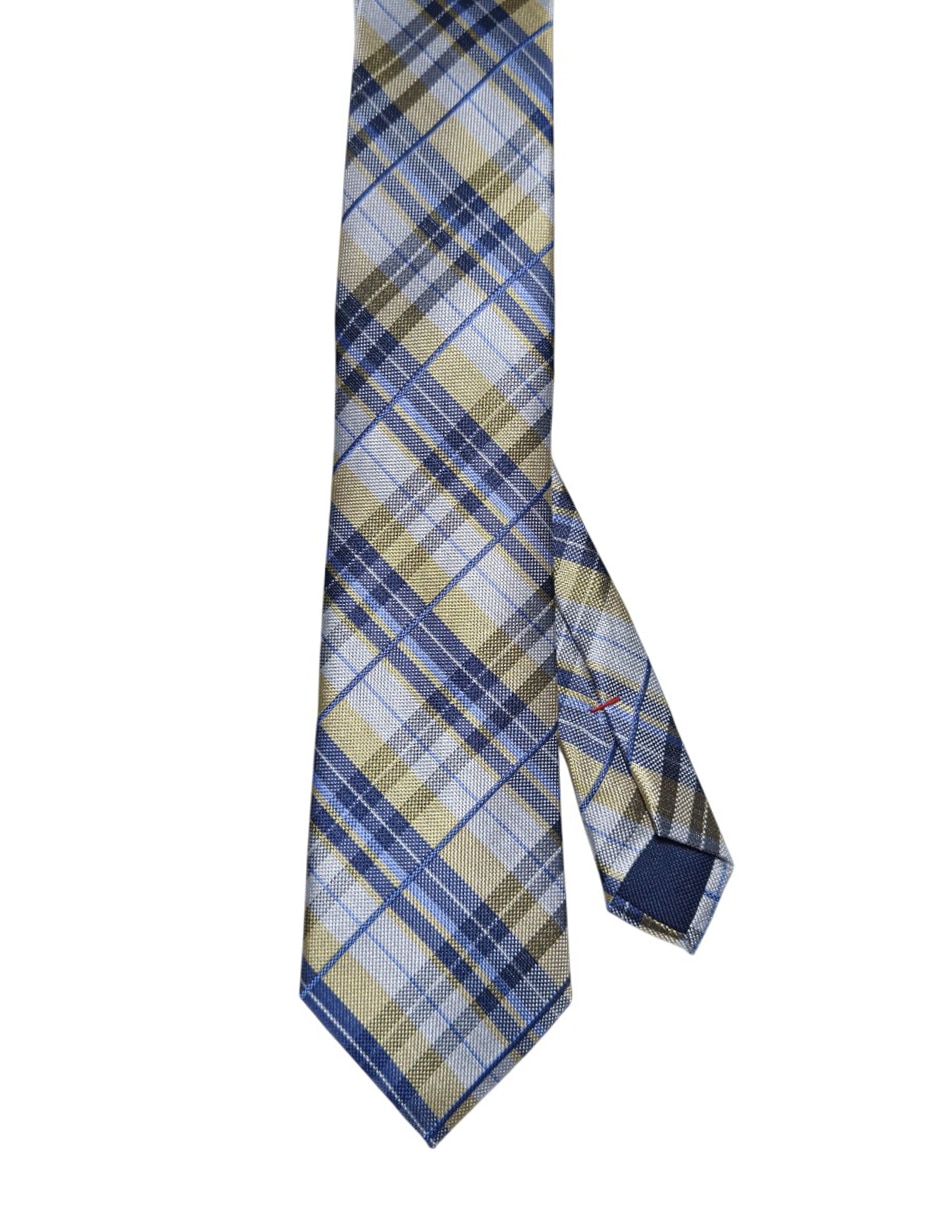 Corbata regular de seda estampado a cuadros para hombre