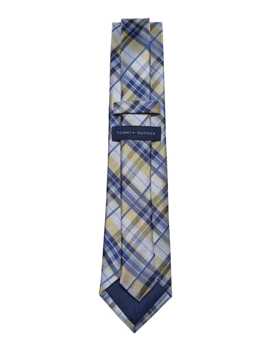 Corbata regular de seda estampado a cuadros para hombre 3