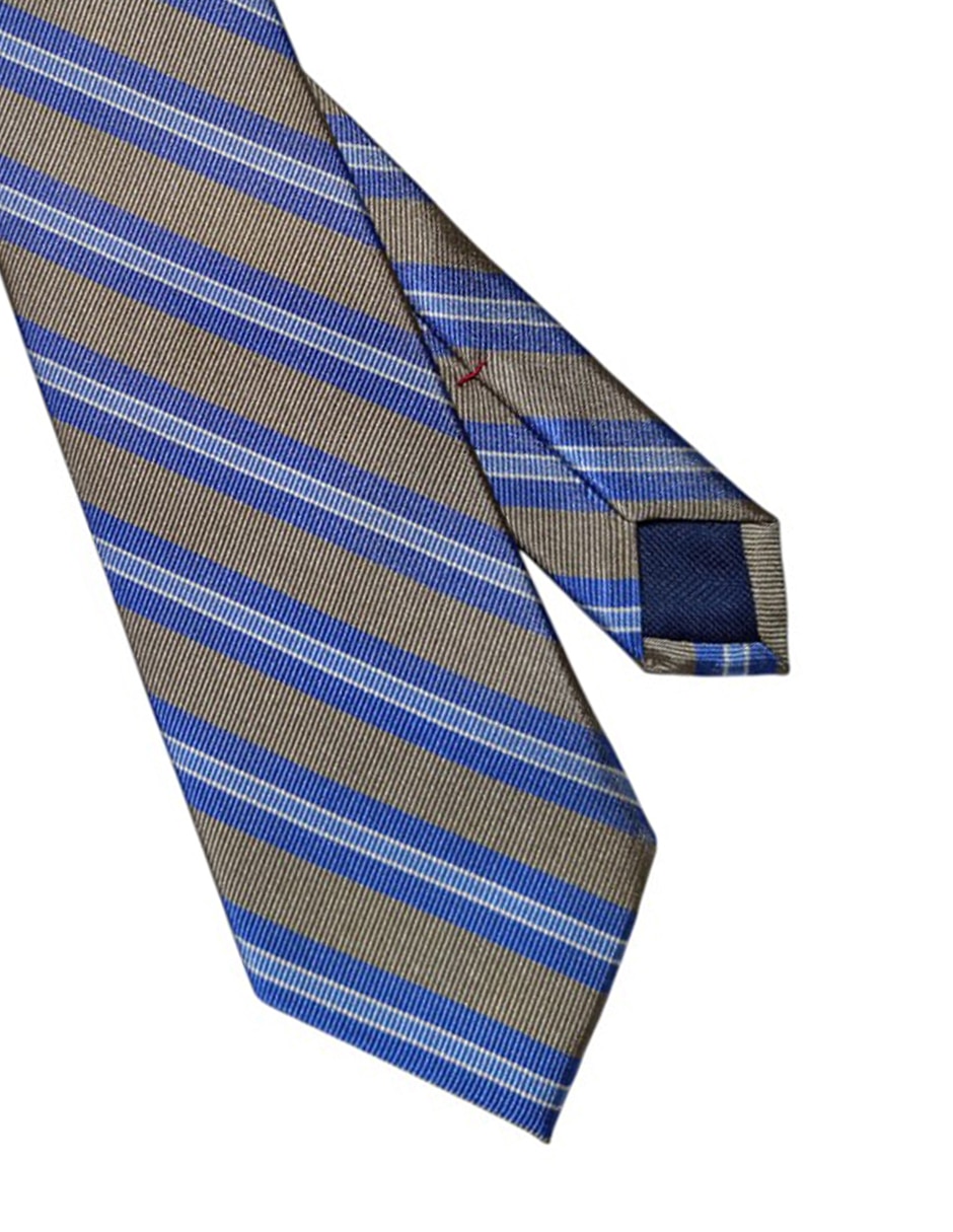 Corbata regular de seda estampado a rayas para hombre 2