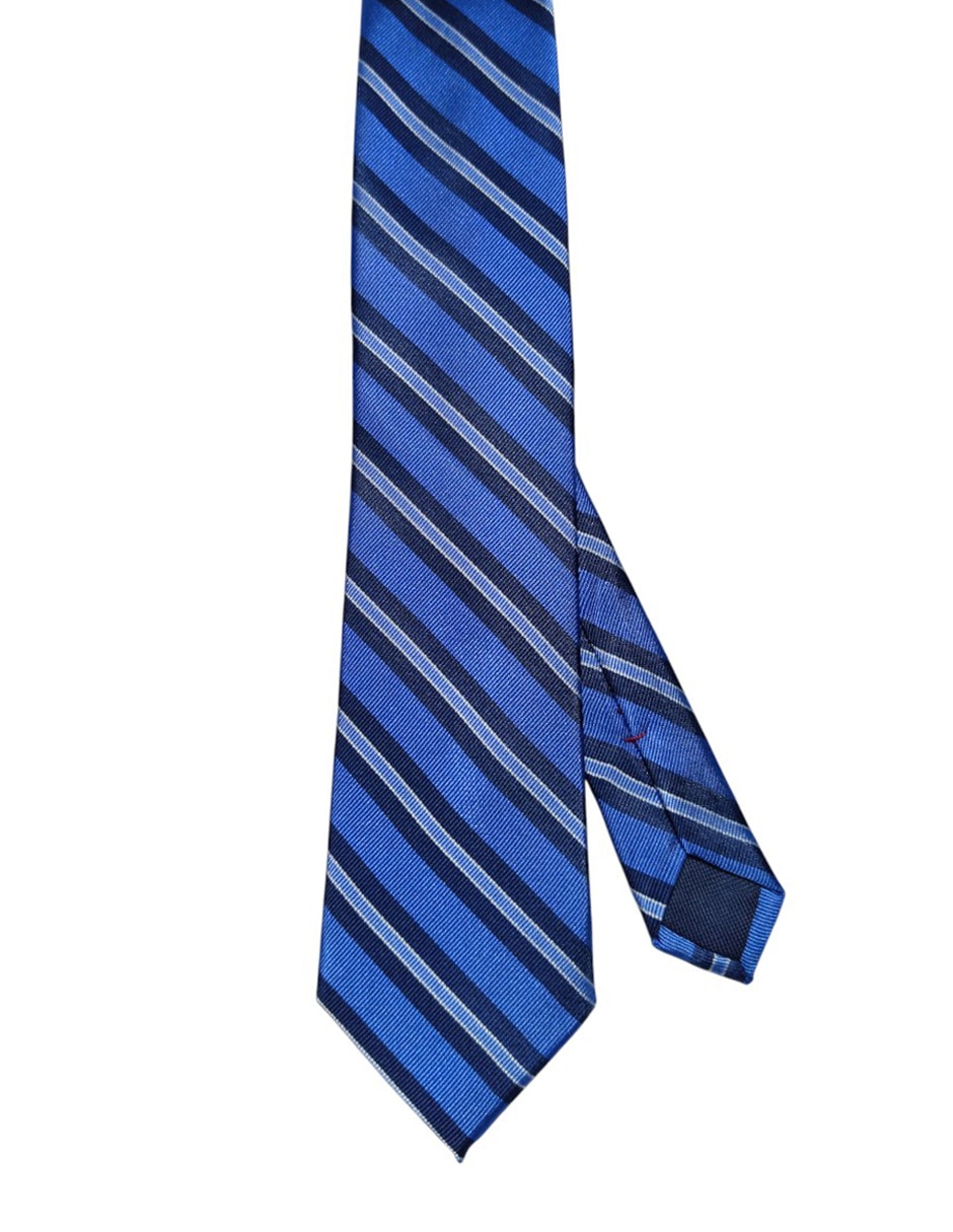 Corbata regular de seda estampado a rayas para hombre