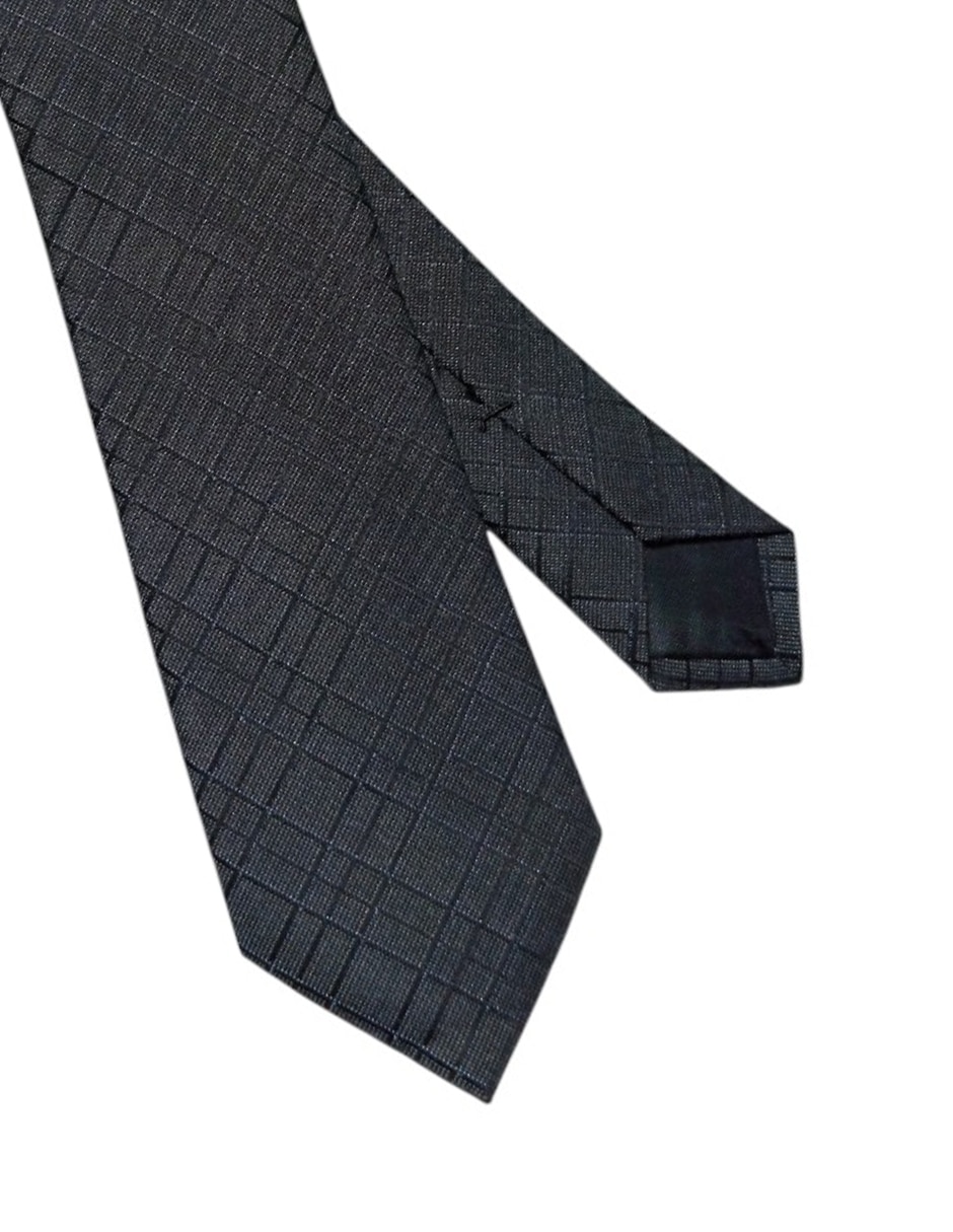 Corbata regular de seda estampado a cuadros para hombre 2