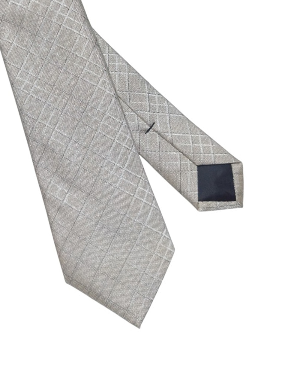 CORBATA CK A CUADROS REGULAR SE, BEIGE