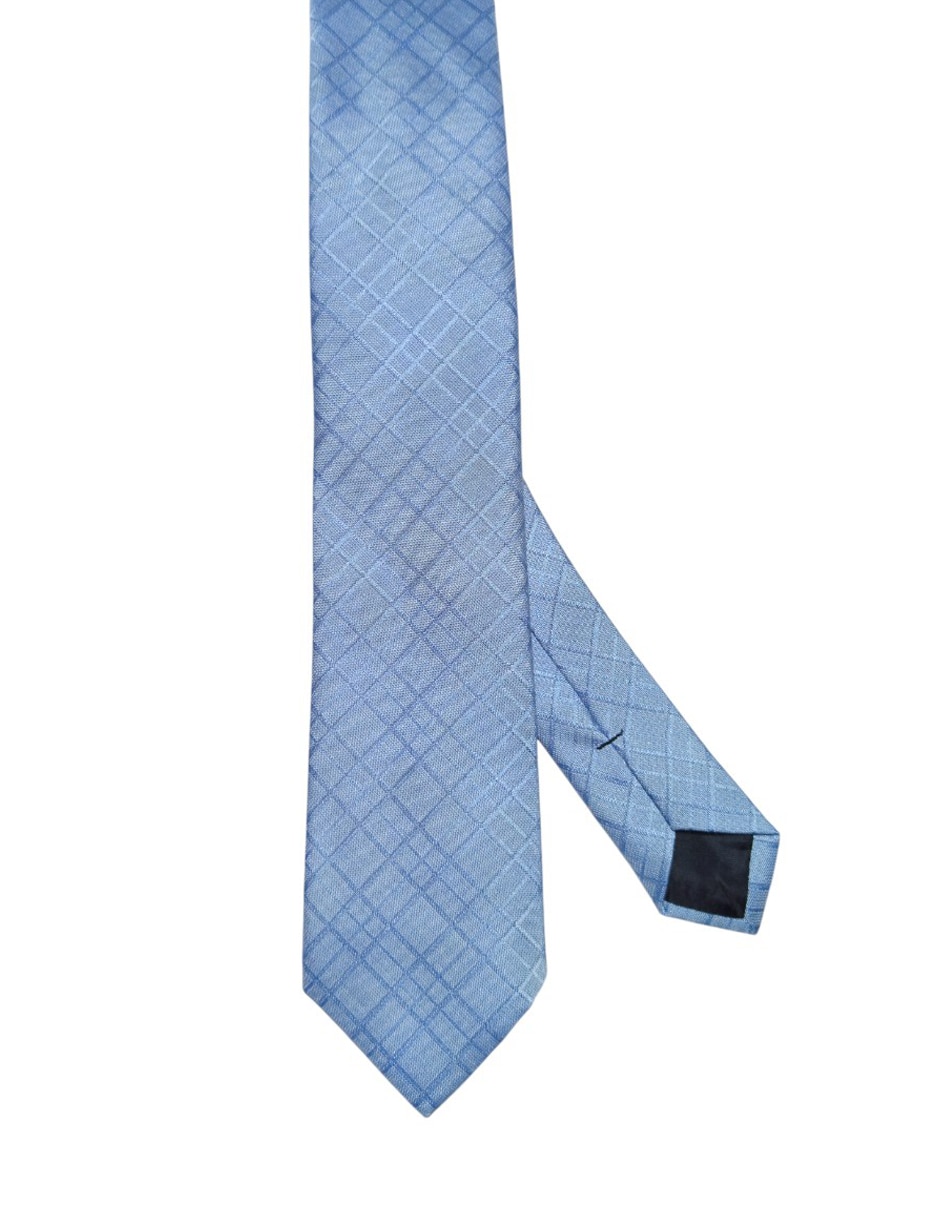 Corbata regular de seda estampado a cuadros para hombre