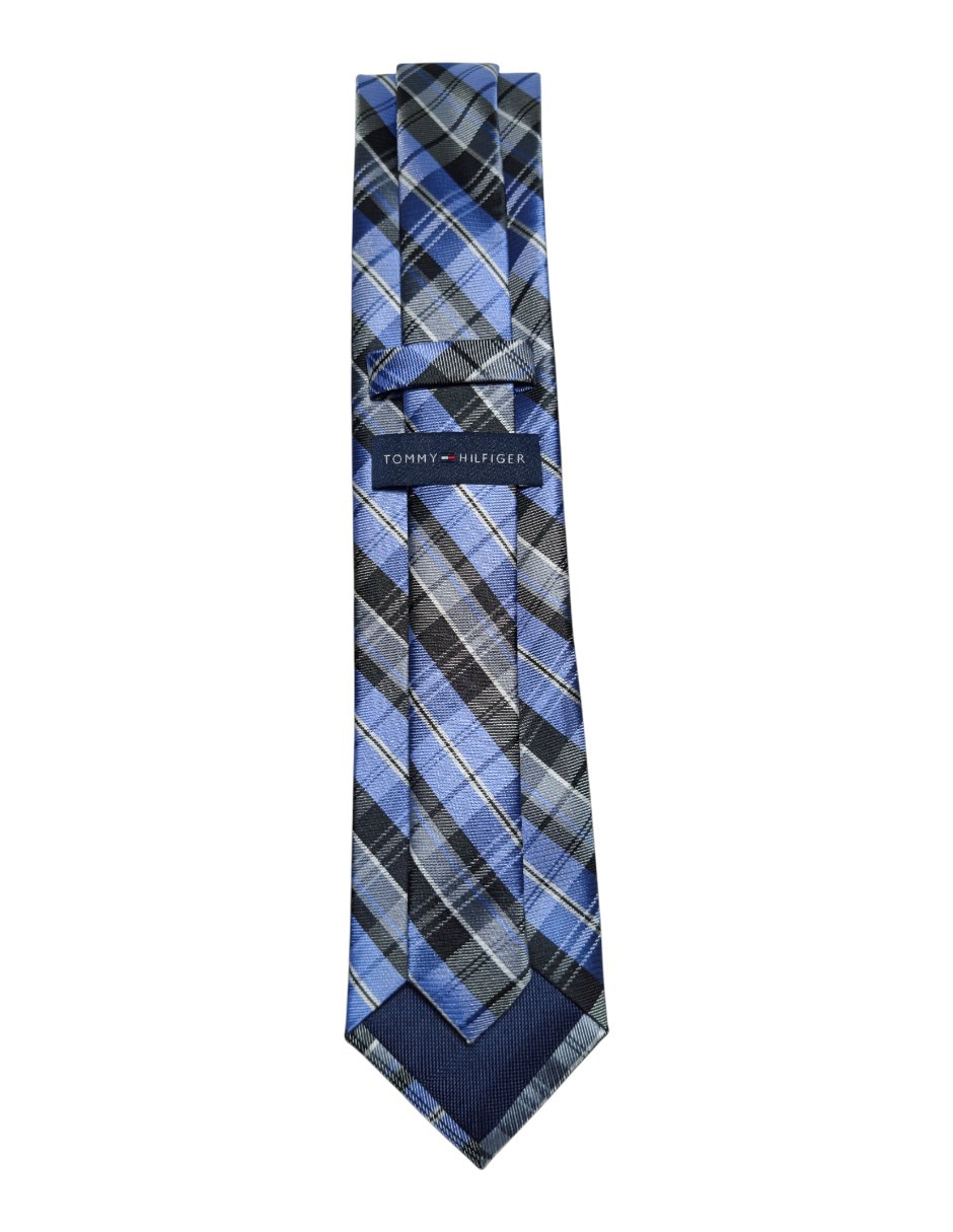 Corbata regular de seda estampado a cuadros para hombre 3