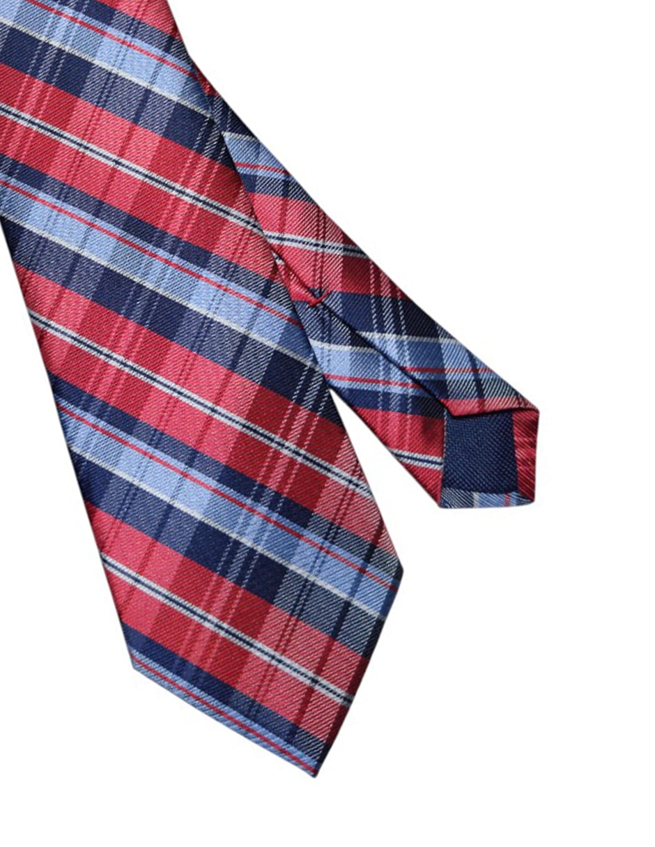 CORBATA TOMMY A CUADROS REGULAR , ROJO