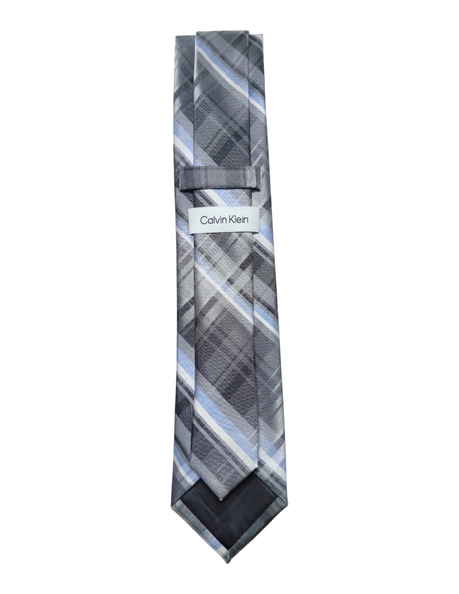 CORBATA CK A CUADROS REGULAR SE, NEGRO