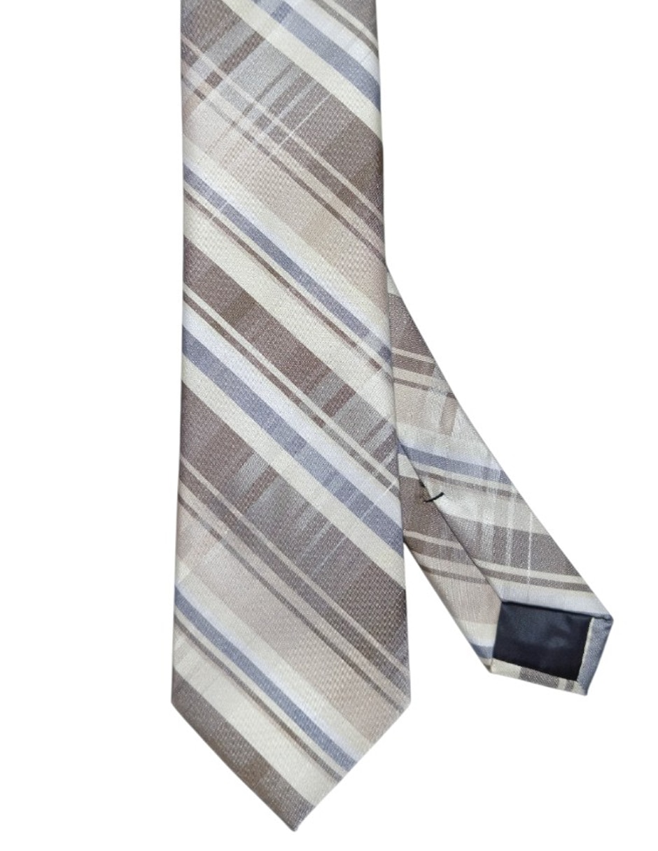 Corbata regular de seda estampado a cuadros para hombre