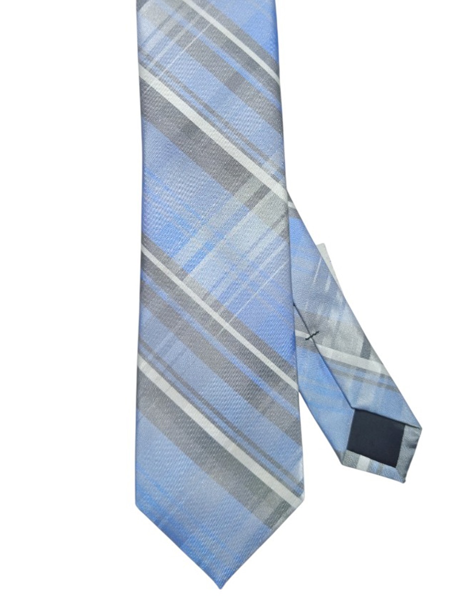 Corbata regular de seda estampado a cuadros para hombre