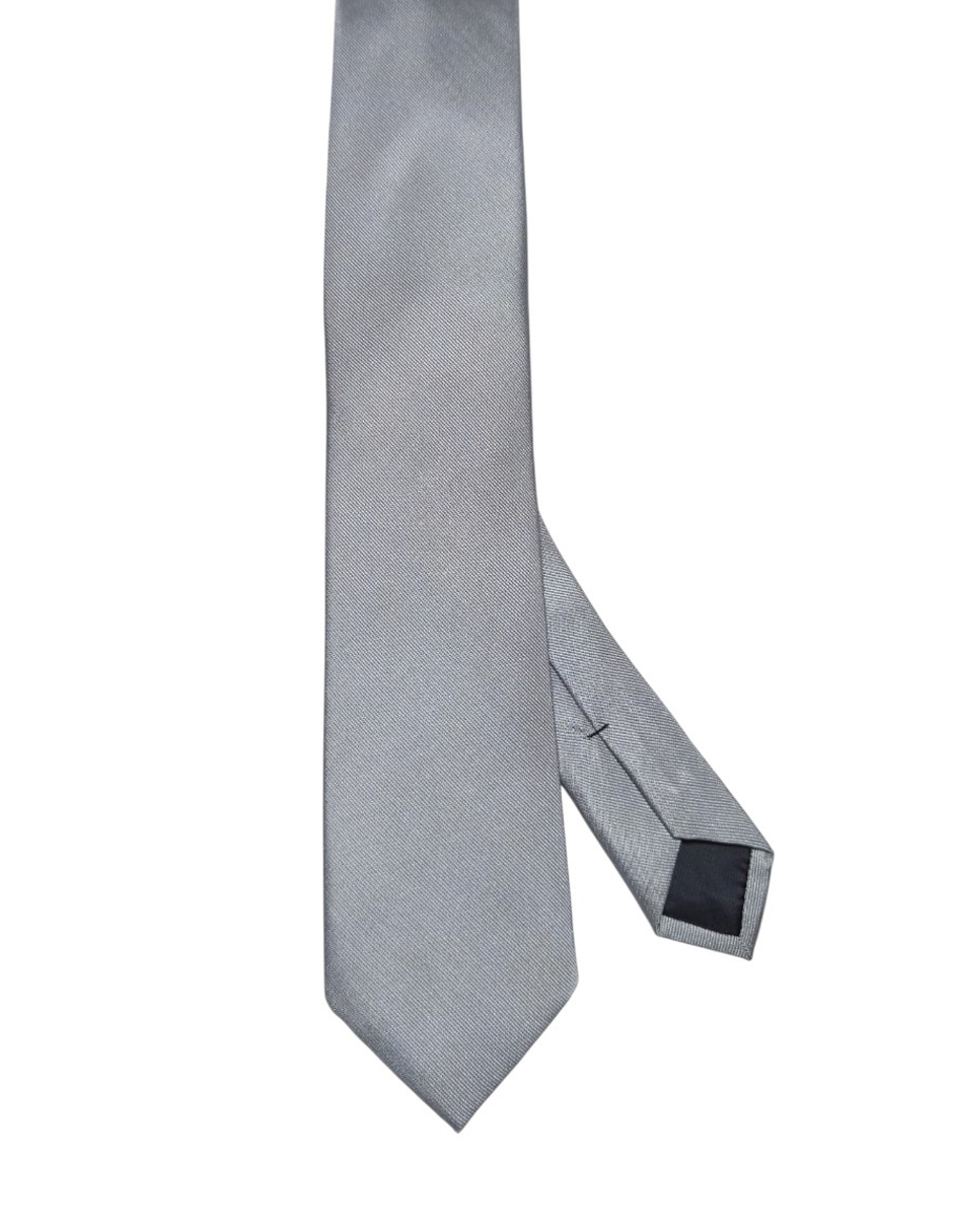 CORBATA CK LISO REGULAR SEDA, PLATEADO