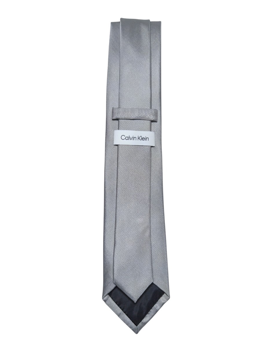 CORBATA CK LISO REGULAR SEDA, PLATEADO