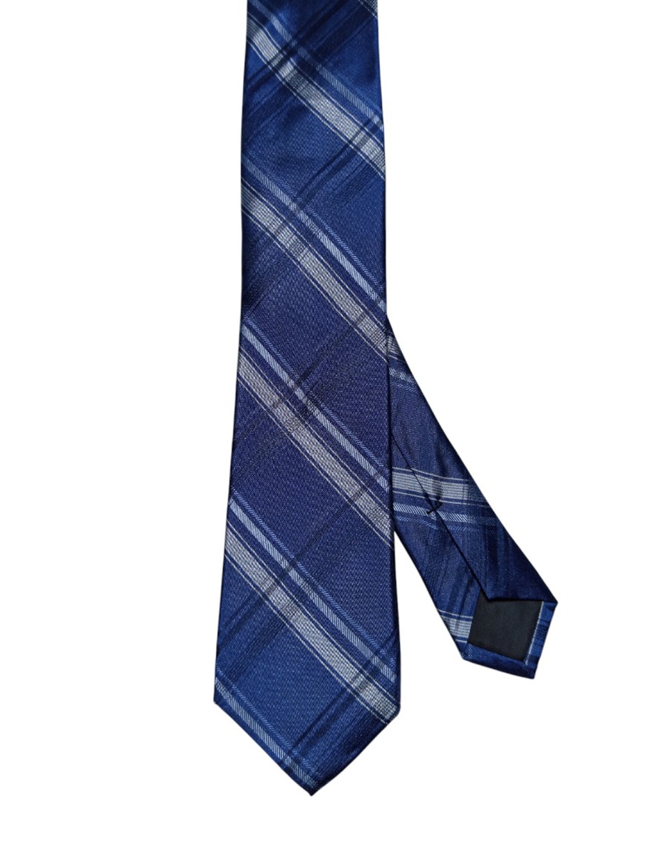 Corbata regular de seda estampado a cuadros para hombre