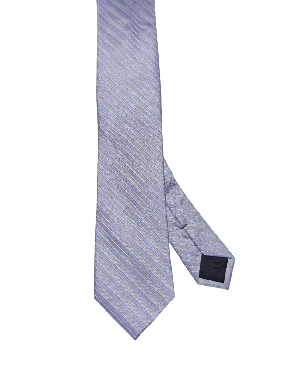 Corbata regular de seda estampado a rayas para hombre
