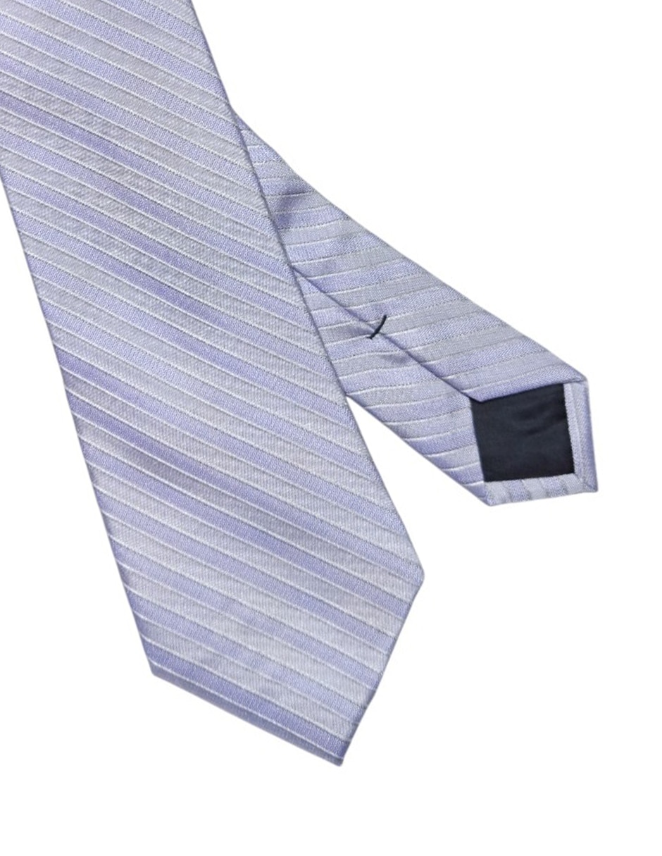 Corbata regular de seda estampado a rayas para hombre 2