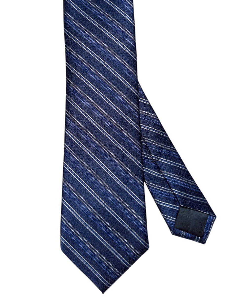 Corbata regular de seda estampado a rayas para hombre