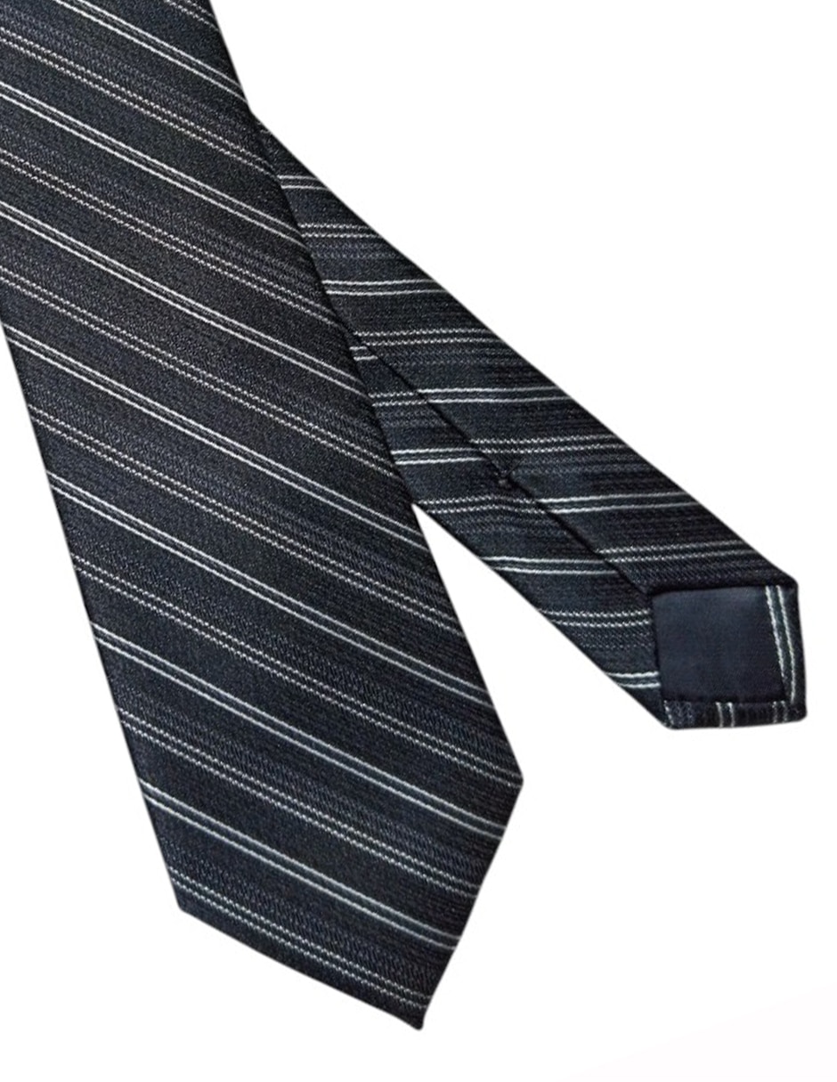 Corbata regular de seda estampado a rayas para hombre 2