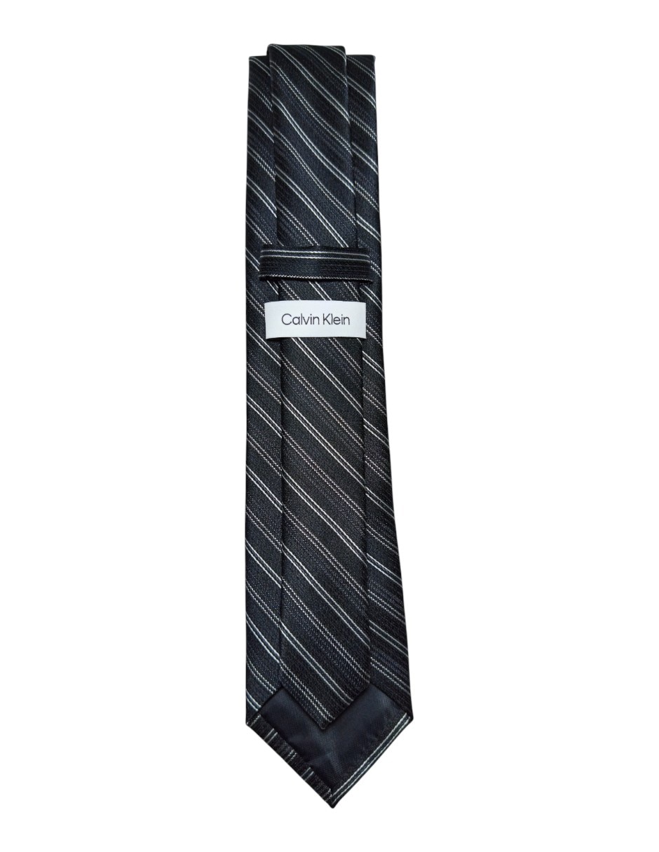 Corbata regular de seda estampado a rayas para hombre 3