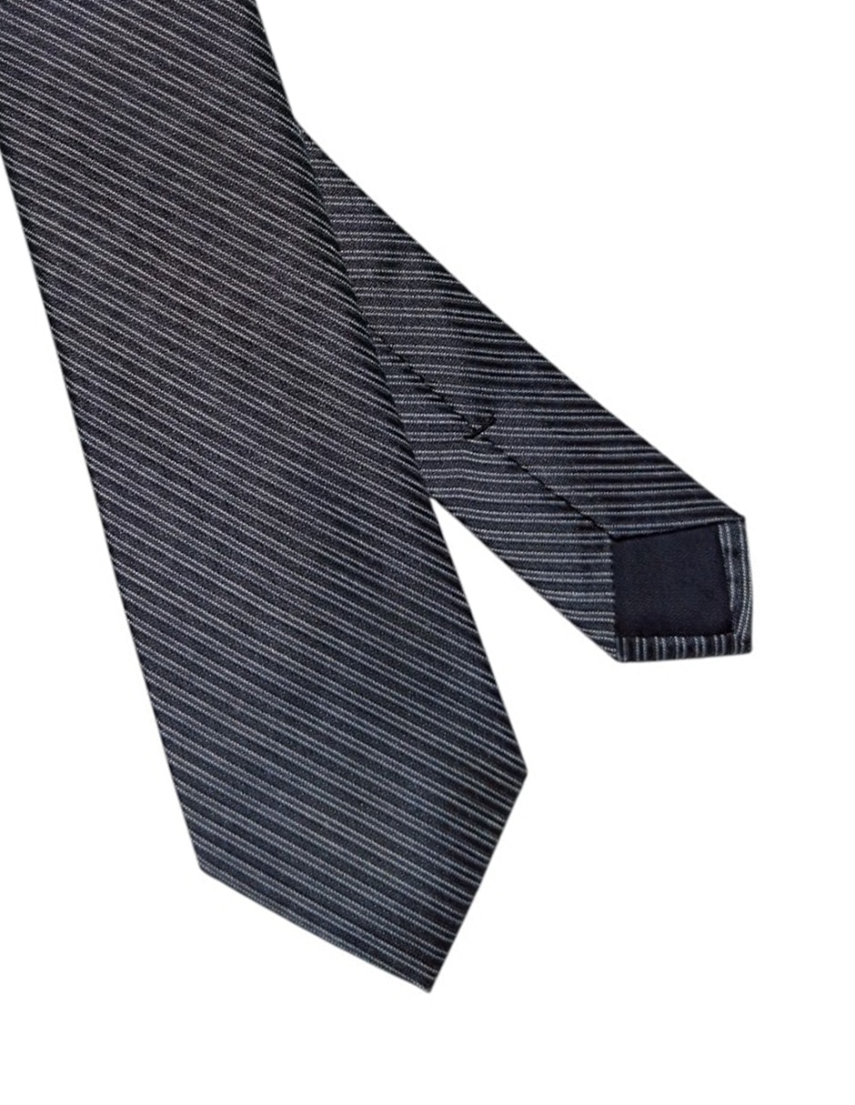 Corbata regular de seda estampado a rayas para hombre 2