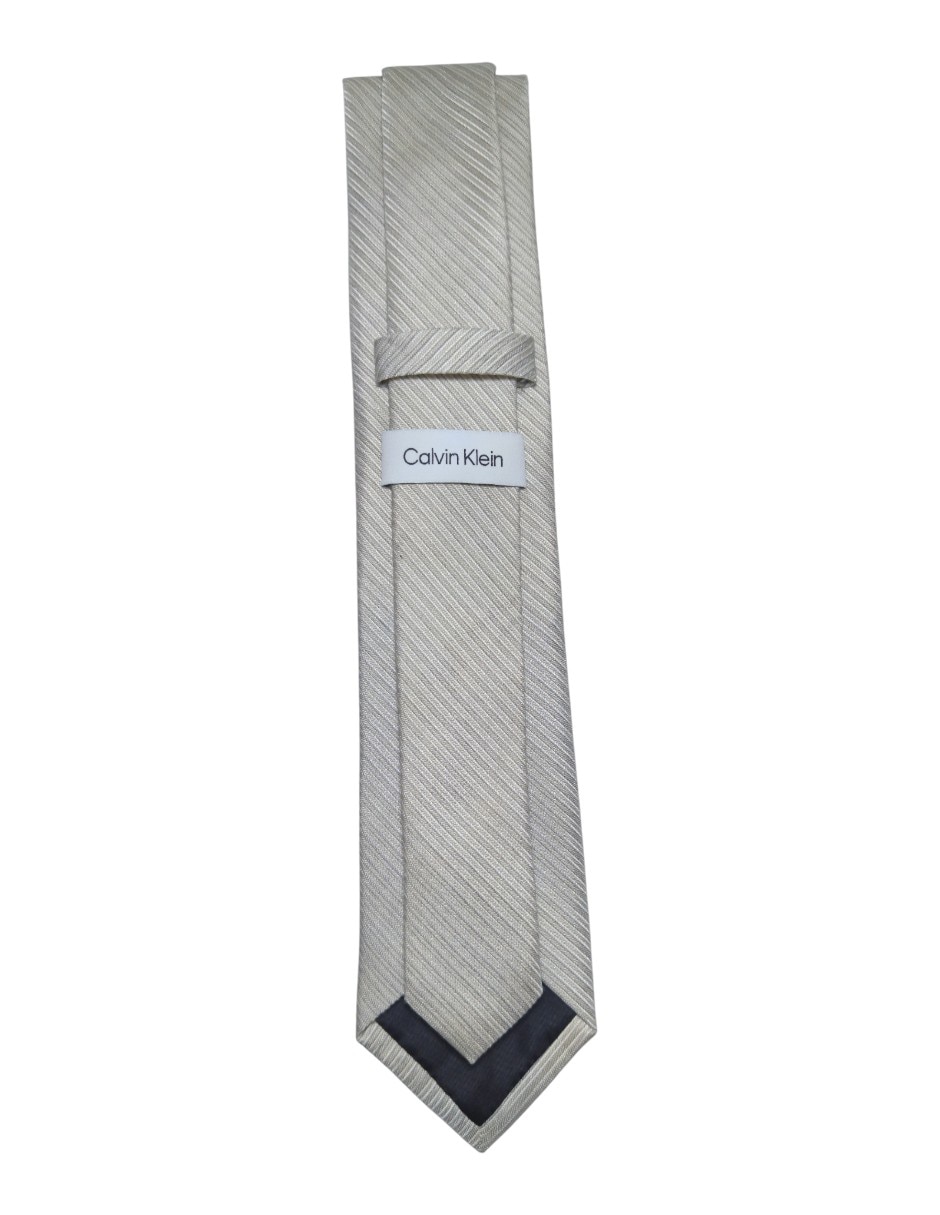 CORBATA CK A RAYAS REGULAR SEDA, BEIGE