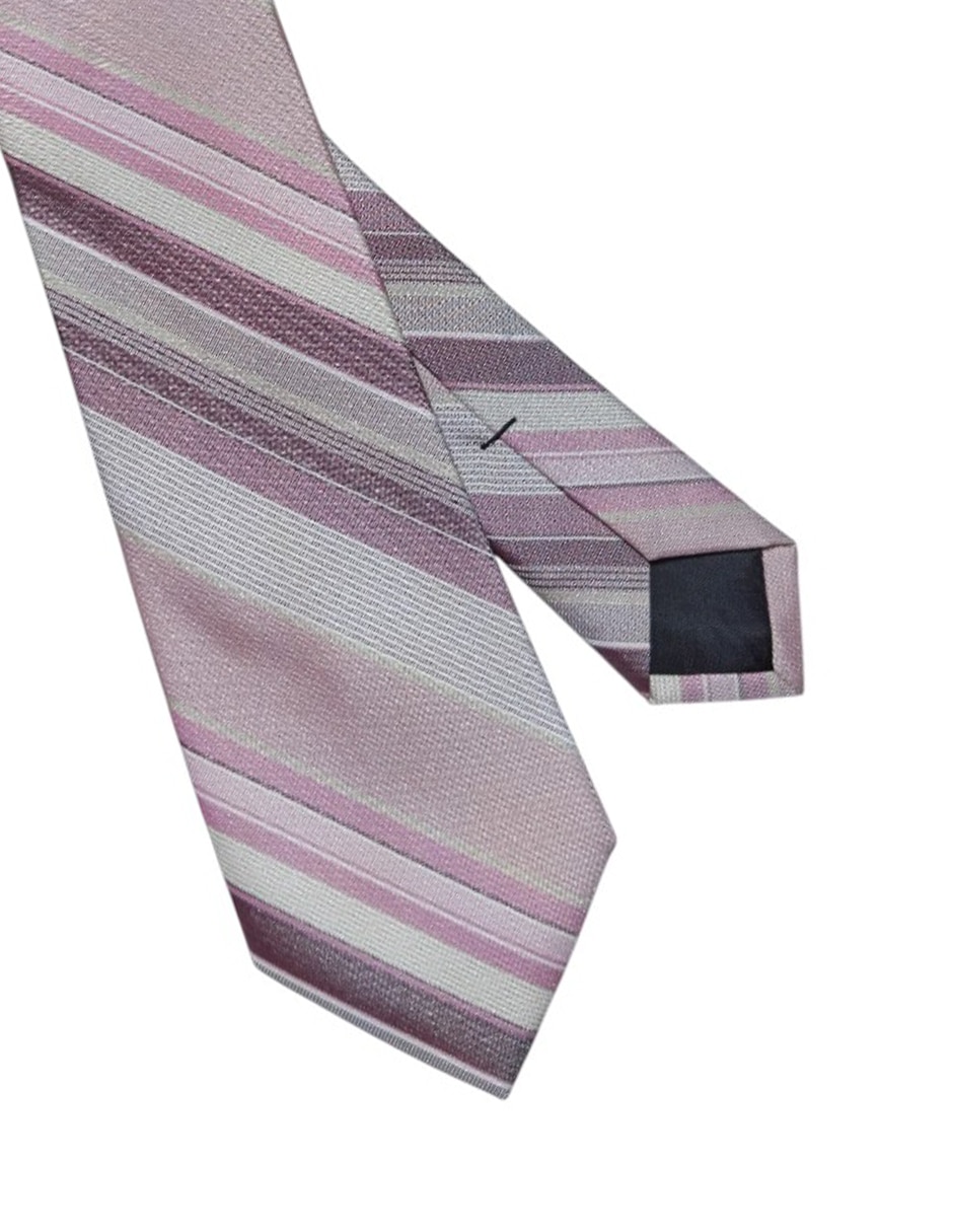Corbata regular de seda estampado a rayas para hombre 2