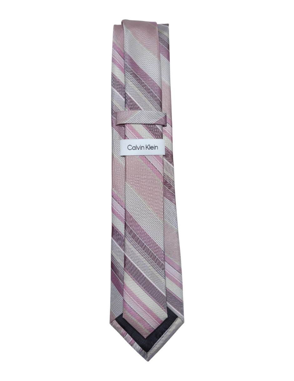 Corbata regular de seda estampado a rayas para hombre 3