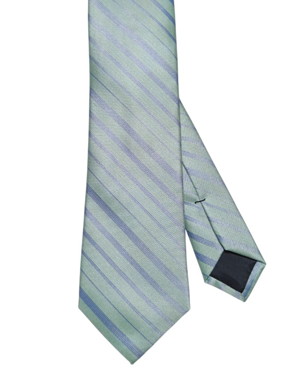 Corbata regular de seda estampado a rayas para hombre