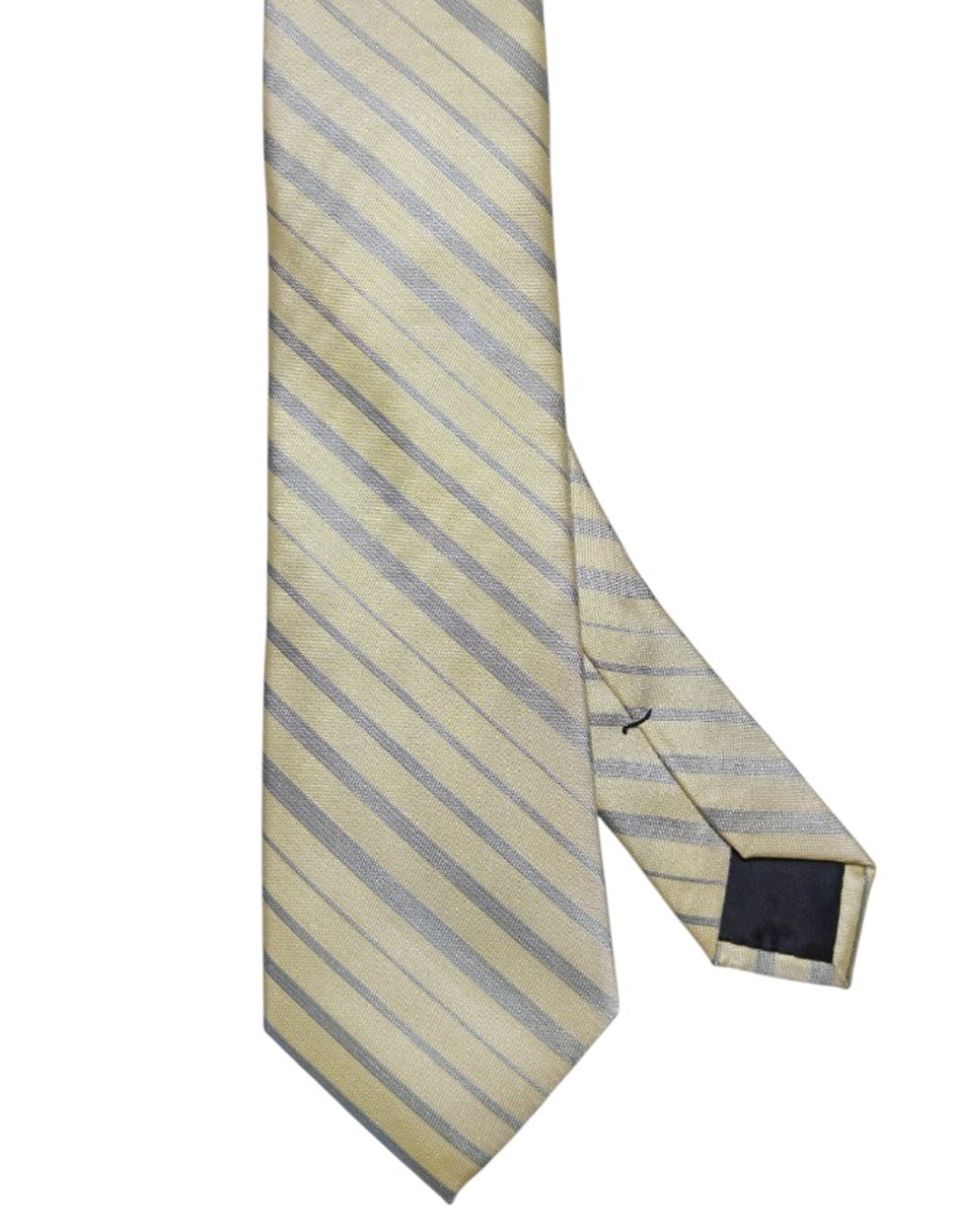 Corbata regular de seda estampado a rayas para hombre
