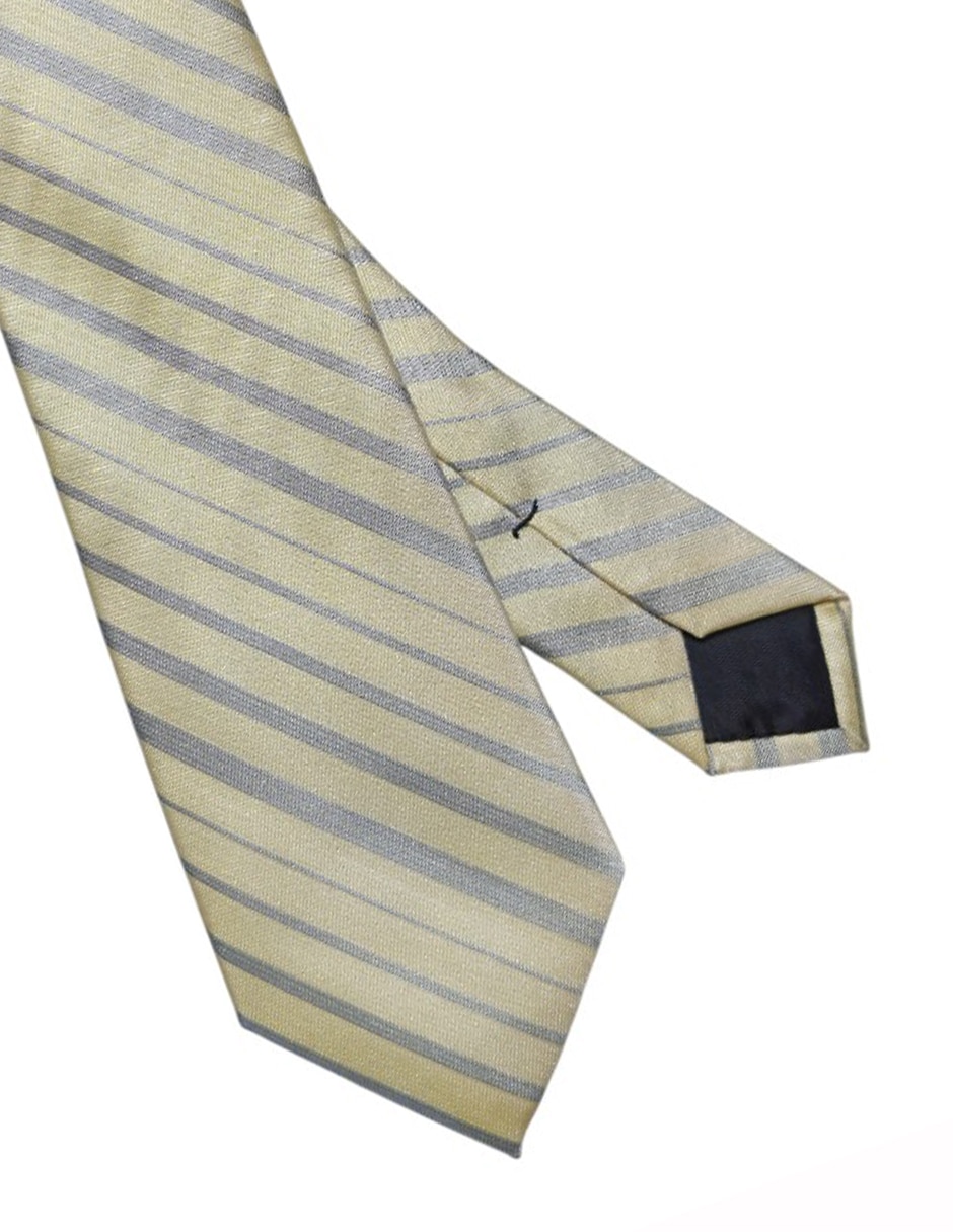 Corbata regular de seda estampado a rayas para hombre 2