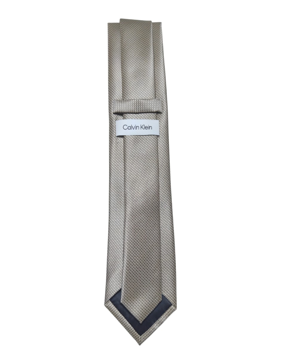 CORBATA CK GRÁFICO REGULAR SEDA, BEIGE