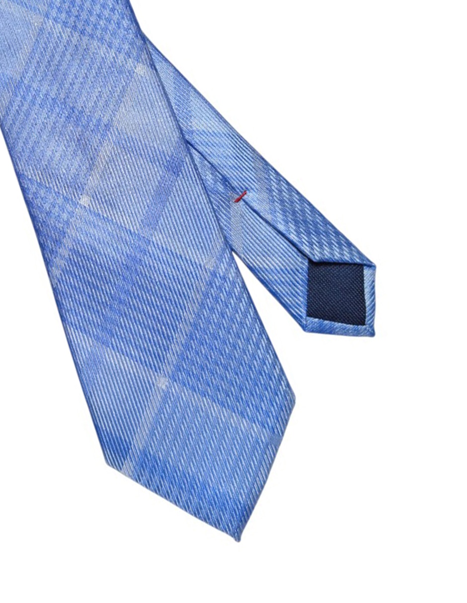 Corbata regular de seda estampado a cuadros para hombre 2