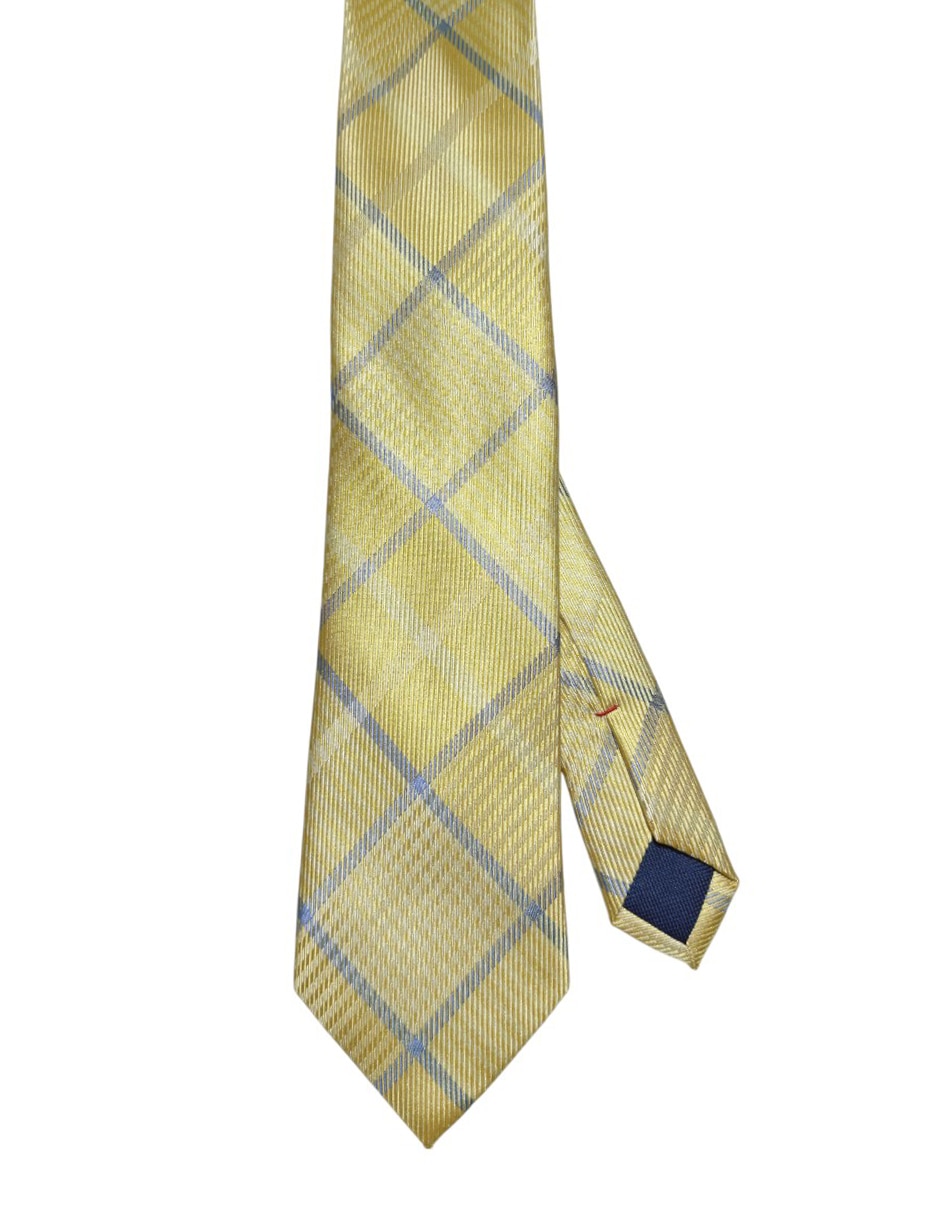 Corbata regular de seda estampado a cuadros para hombre
