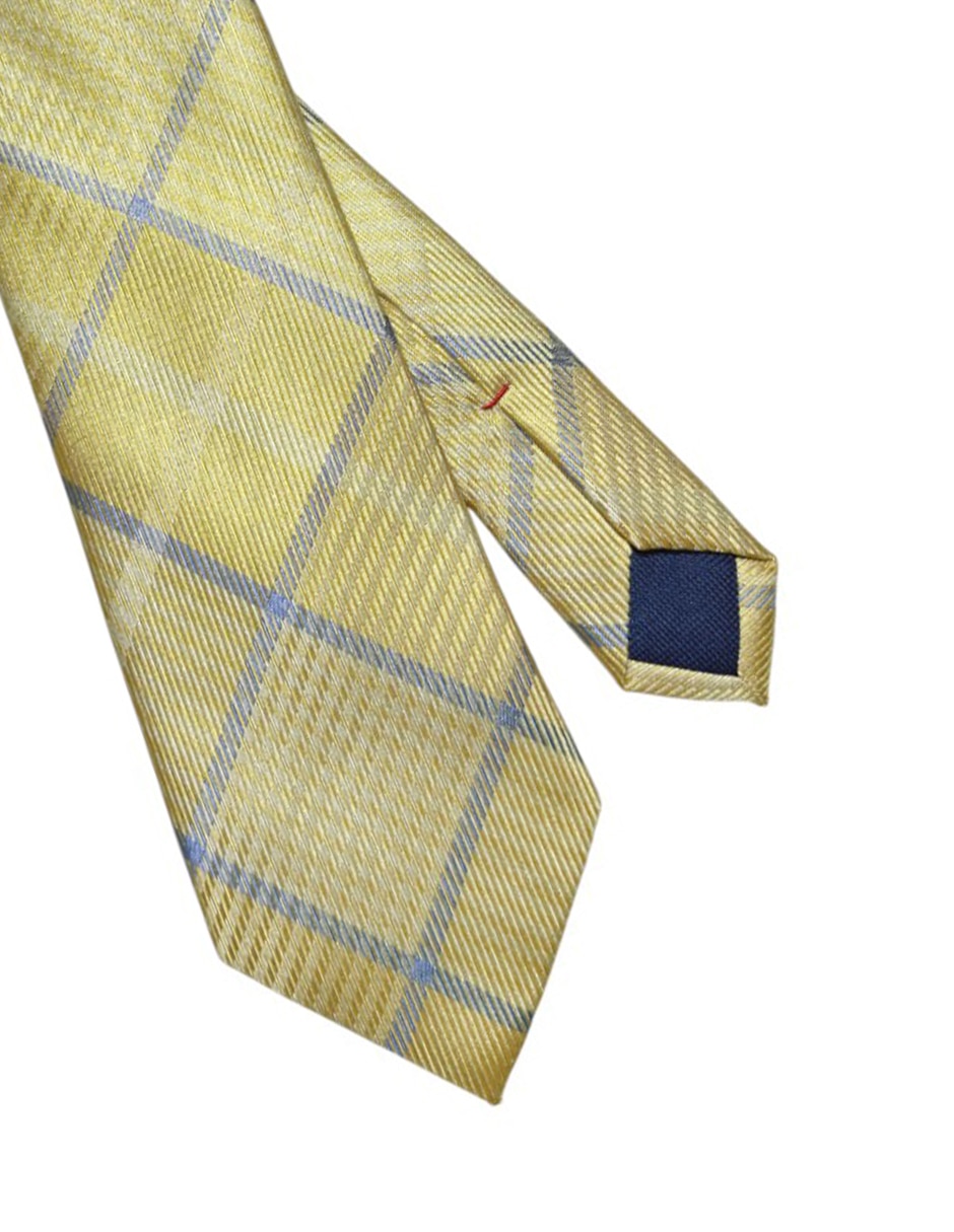 CORBATA TOMMY A CUADROS REGU, AMARILLO