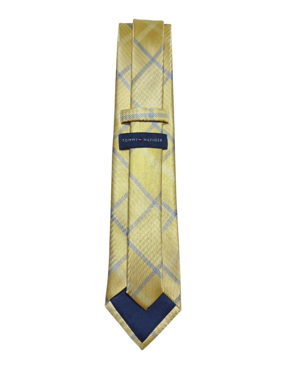 CORBATA TOMMY A CUADROS REGU, AMARILLO