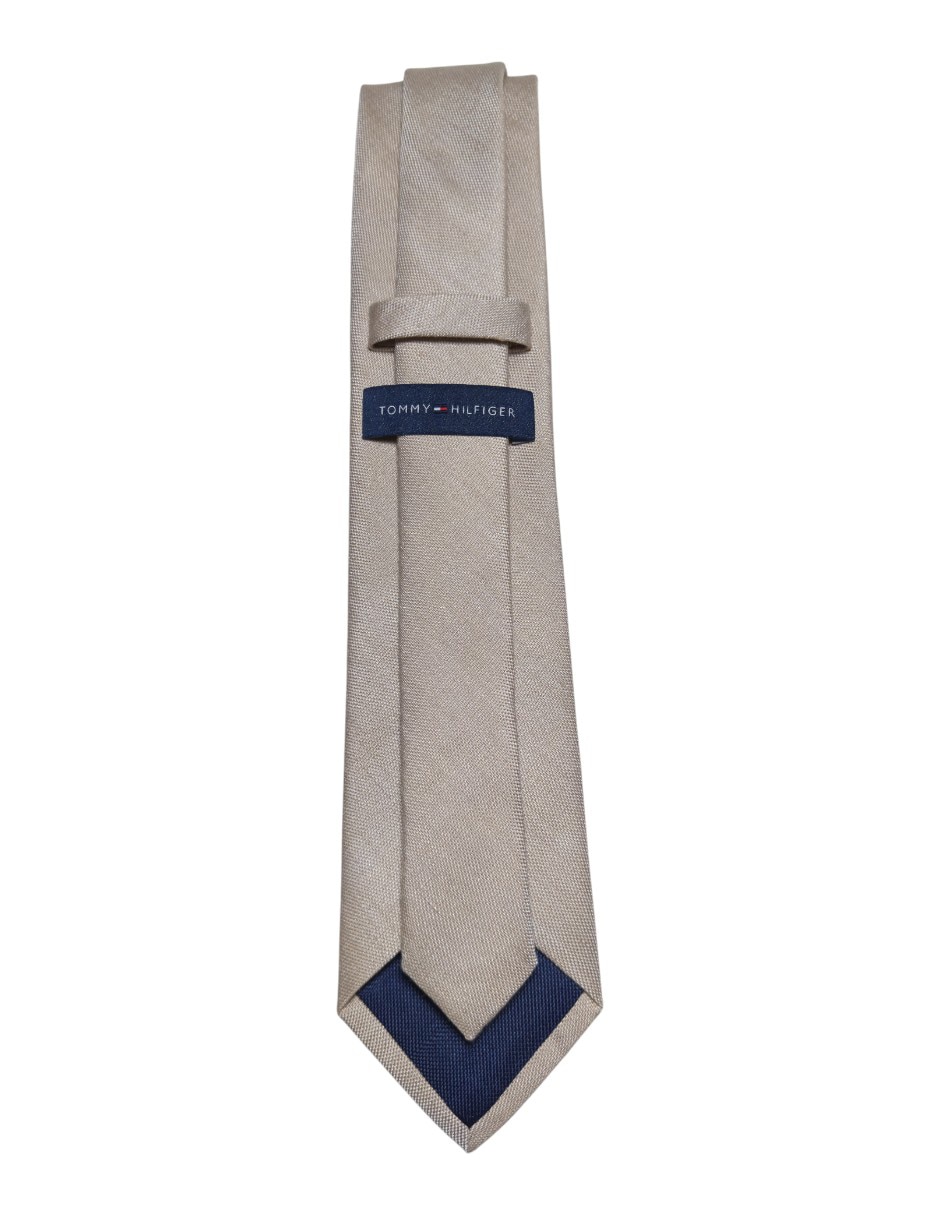 CORBATA TOMMY LISO REGULAR SEDA, BEIGE