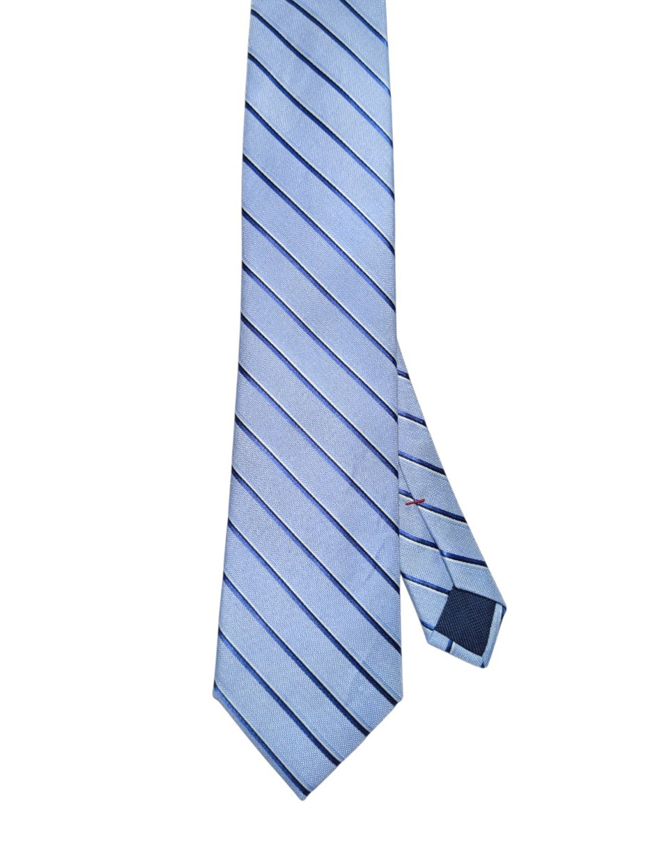 Corbata regular de seda estampado a rayas para hombre
